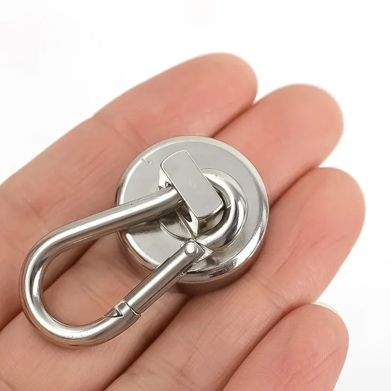 4/1pcs Strong Neodymium Magnetic Hooks 360°Rotating Carabiner Magnet Ring Keychain Hook Home Kitchen Bathroom Hanging Hangers