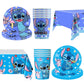 Stitch Disney Birthday Party Decorations Lilo And Stitch Balloons Backdrop Tableware Set Plates Cup Tablecloth Child Supplies