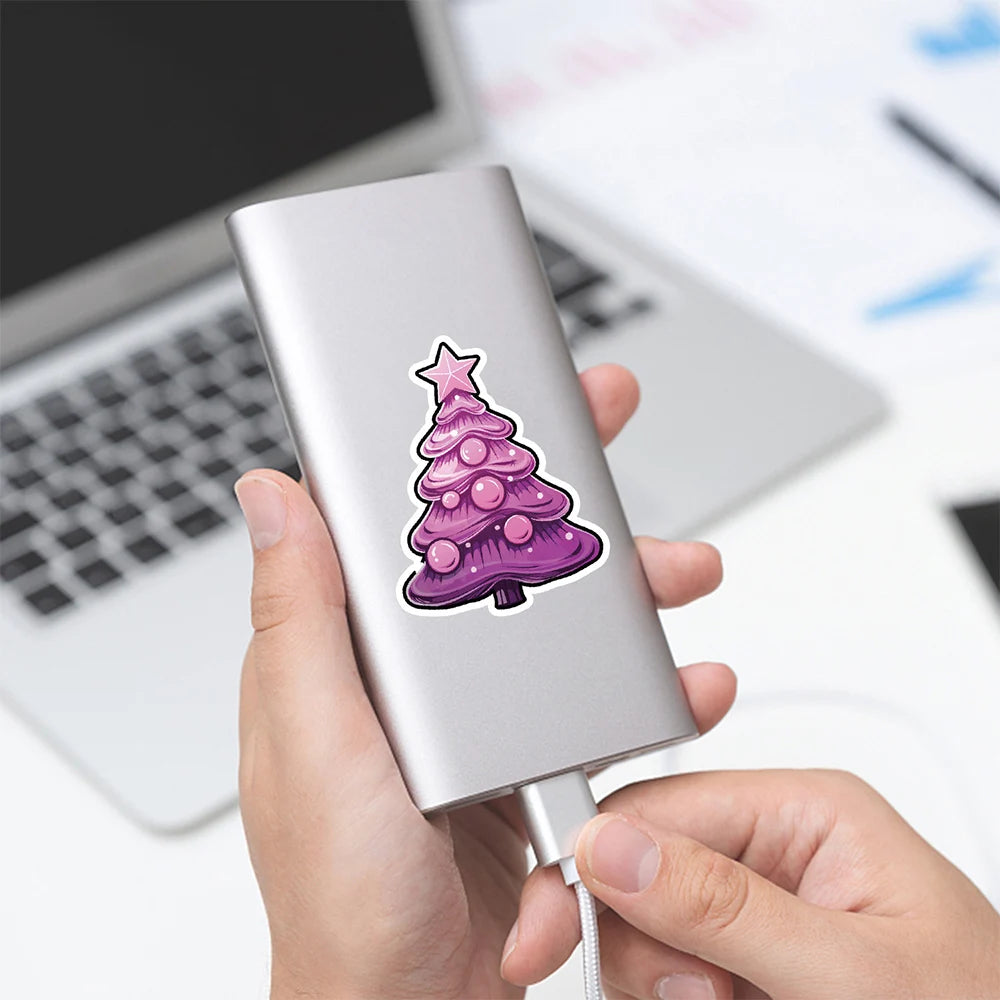 10/30/50pcs Kawaii Cartoon Pink Christmas Tree Aesthetic Stickers Decals Laptop Notebook Phone Diary Suitcase Cute Sticker Toys