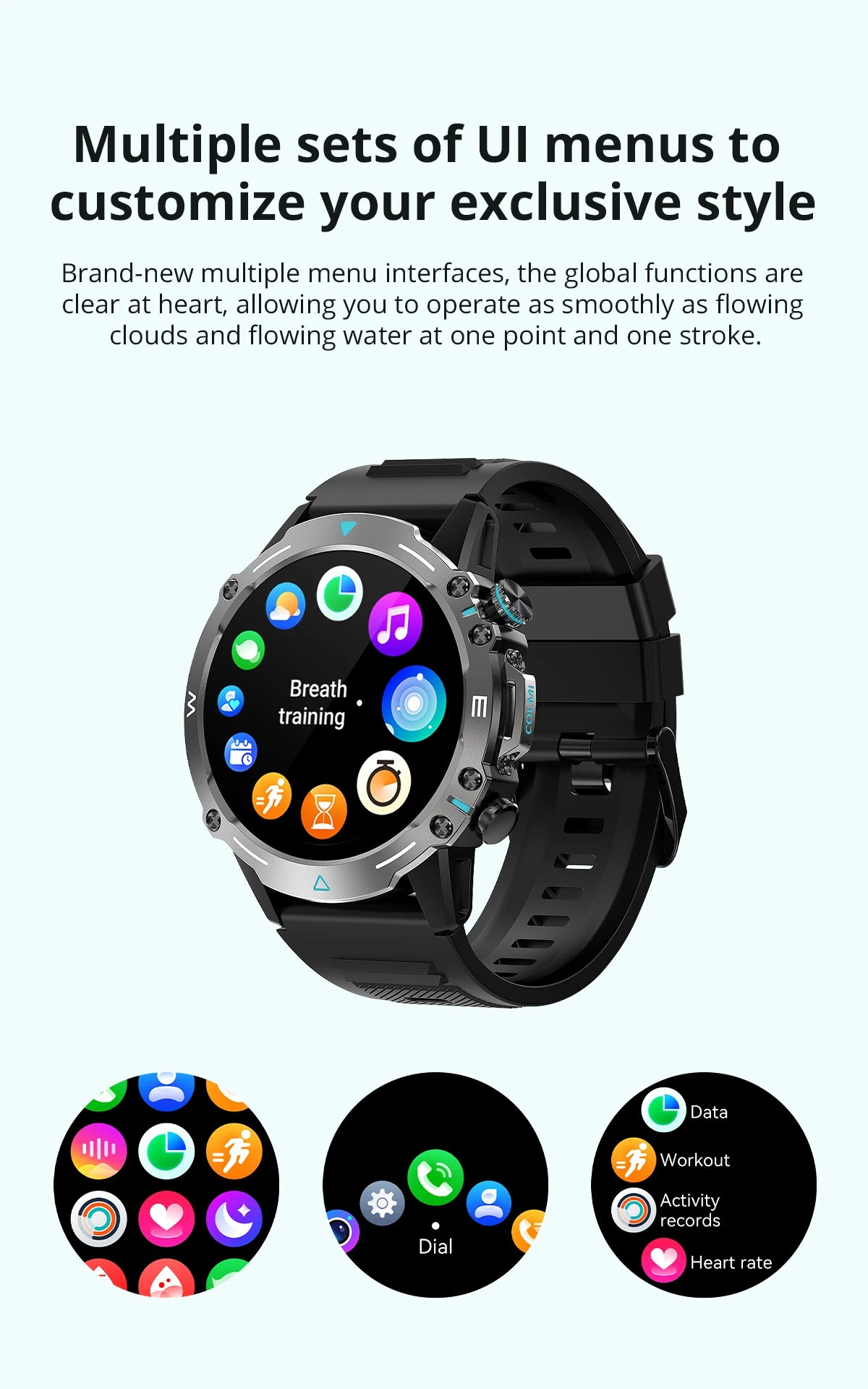 COLMI M42 Smartwatch 1.43'' AMOLED Display 100 Sports Modes Voice Calling Smart Watch Men Women Military Grade Toughness Watch