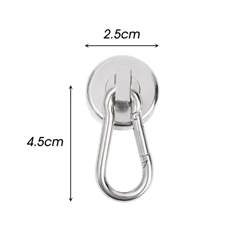 4/1pcs Strong Neodymium Magnetic Hooks 360°Rotating Carabiner Magnet Ring Keychain Hook Home Kitchen Bathroom Hanging Hangers