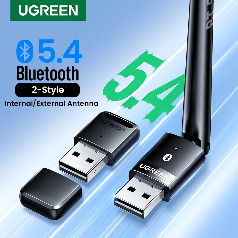 UGREEN USB 蓝牙 5.3 5.4 适配器适用于电脑扬声器无线鼠标键盘音乐音频接收器发射器蓝牙