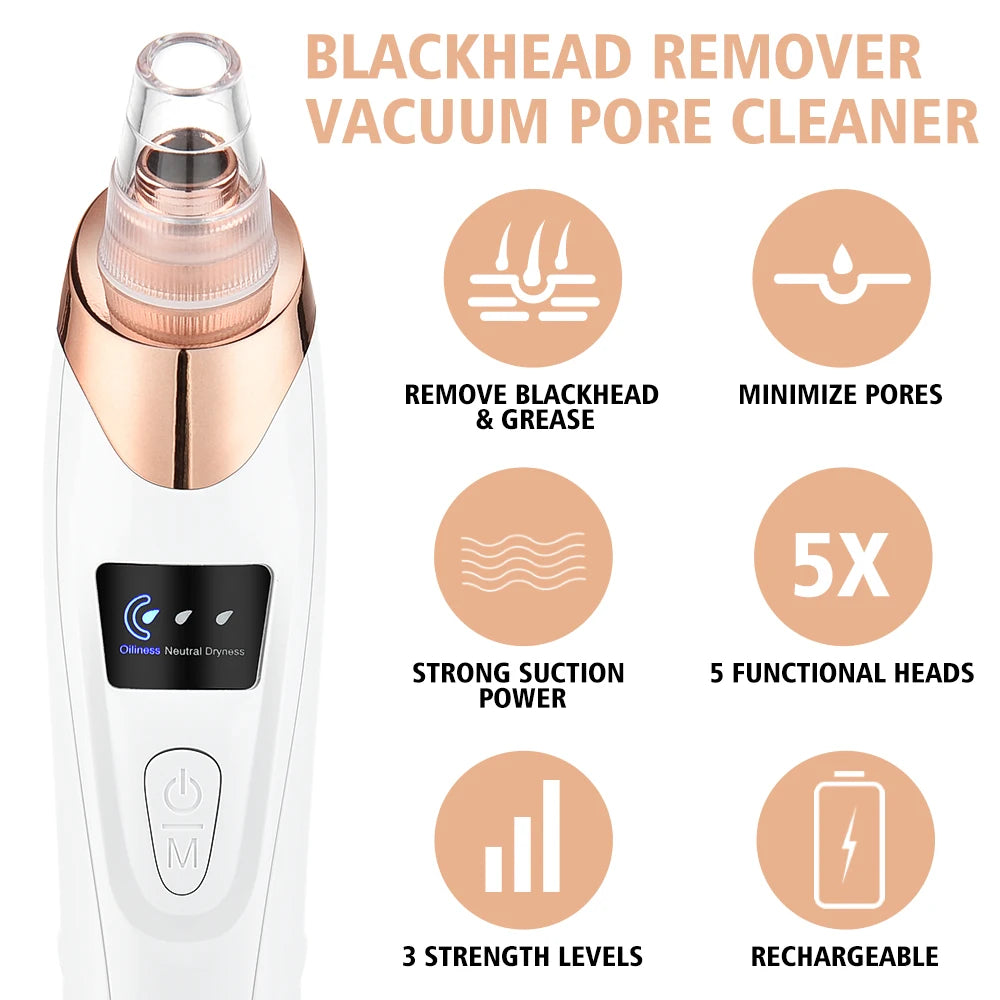 Face Care Bubble Blackhead Remover Vacuum Face Deep Pore Nose Cleaner Suction Black Dots Beauty Products Facial Cleaning Tool