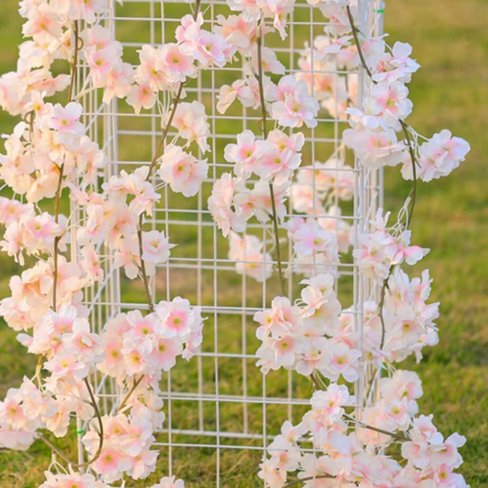 180Cm Artificial Flowers Sakura Vine Wedding Supplies Outdoor Garden Rose Arch Home Decor Wall Hanging Fake Flower Decoration