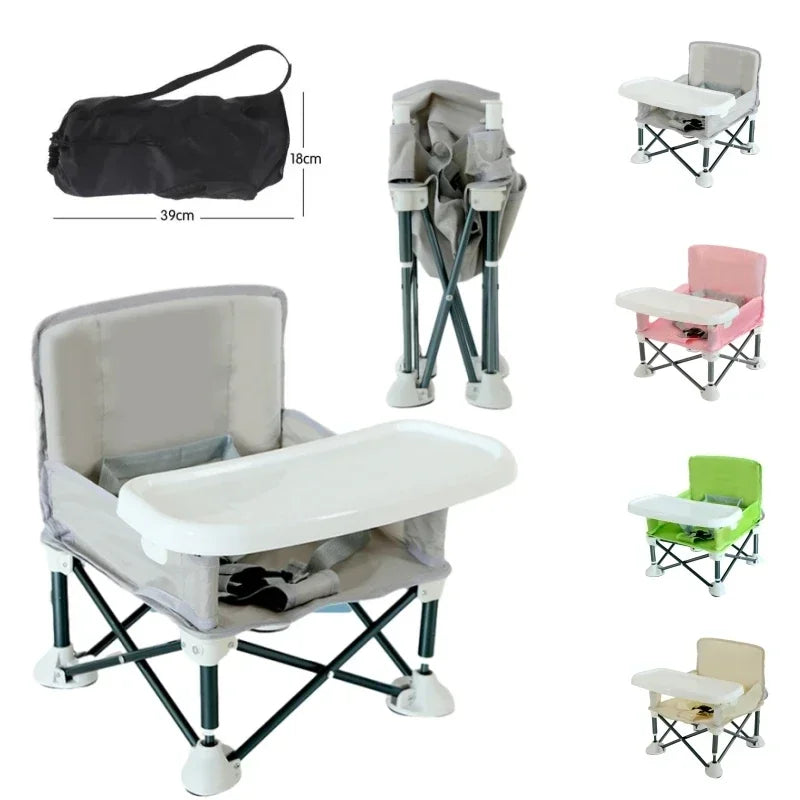 Baby Furniture Supplies Booster Seat Dining Chair Portable Travel Folding Kids With Feeding Chair Outdoor Beach Seat