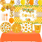 Orange Fruit Theme Summer Fruit Birthday Party Disposable Tableware Little Cutie Plates Napkins Banner for Baby Shower Supplie