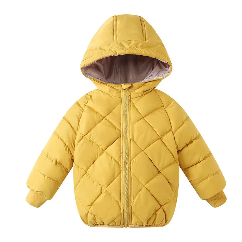 New Kids Padded Coat Boys Hooded Outerwear Girls Warm Jacket Autumn Winter Children Clothing Baby Fashion Zipper Clothing 3-8Y