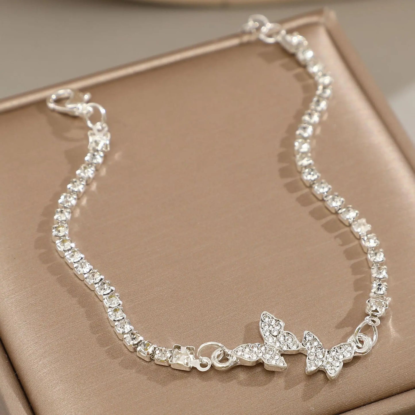 925 Sterling Silver Butterfly Bracelet For Women Fashion Luxury Rhinestone Charm Bracelets Versatile Bling jewelery Party Gifts