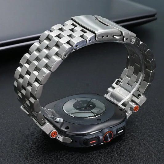 Mecha Style Stainless Steel Strap for Samsung Galaxy Watch Ultra 47mm Luxury Men Bracelet for Galaxy 47 Ultra No Gaps Metal Band