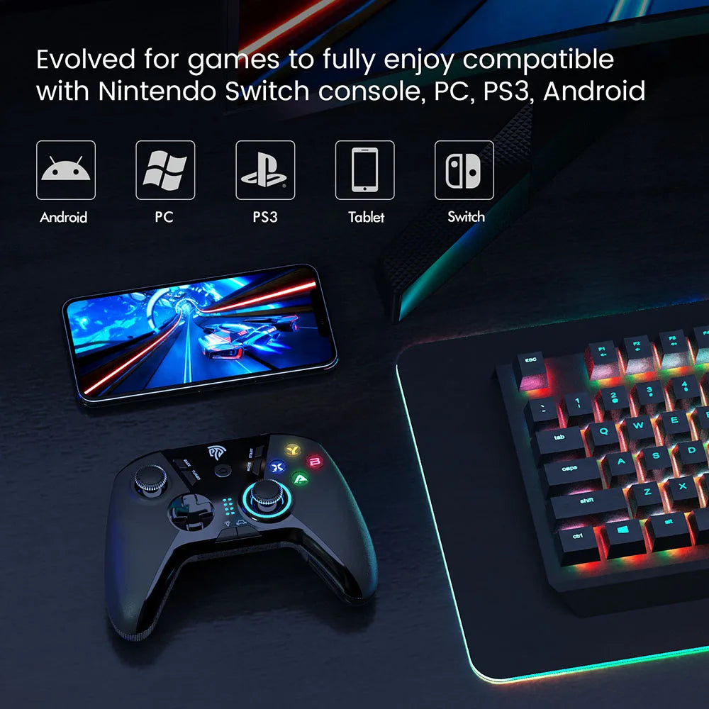 EasySMX 9110 Wireless Gamepad, 2.4G PC Controller with Customized Buttons Joystick for PC Windows, PS3, Android Smart TV