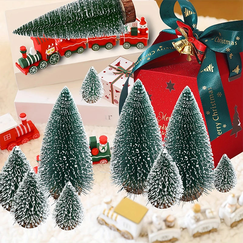 Christmas Decoration Xmas Tree Small Cedar Pine For Home Room Decor Halloween Party New Year 2024 Navidad Ornaments Accessories