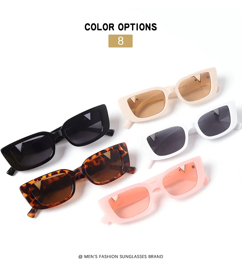 Fashion Cat Eye Sunglasses Retro Small Frame Driving Eyewear Women  Men Luxury V Sun Glasses UV400