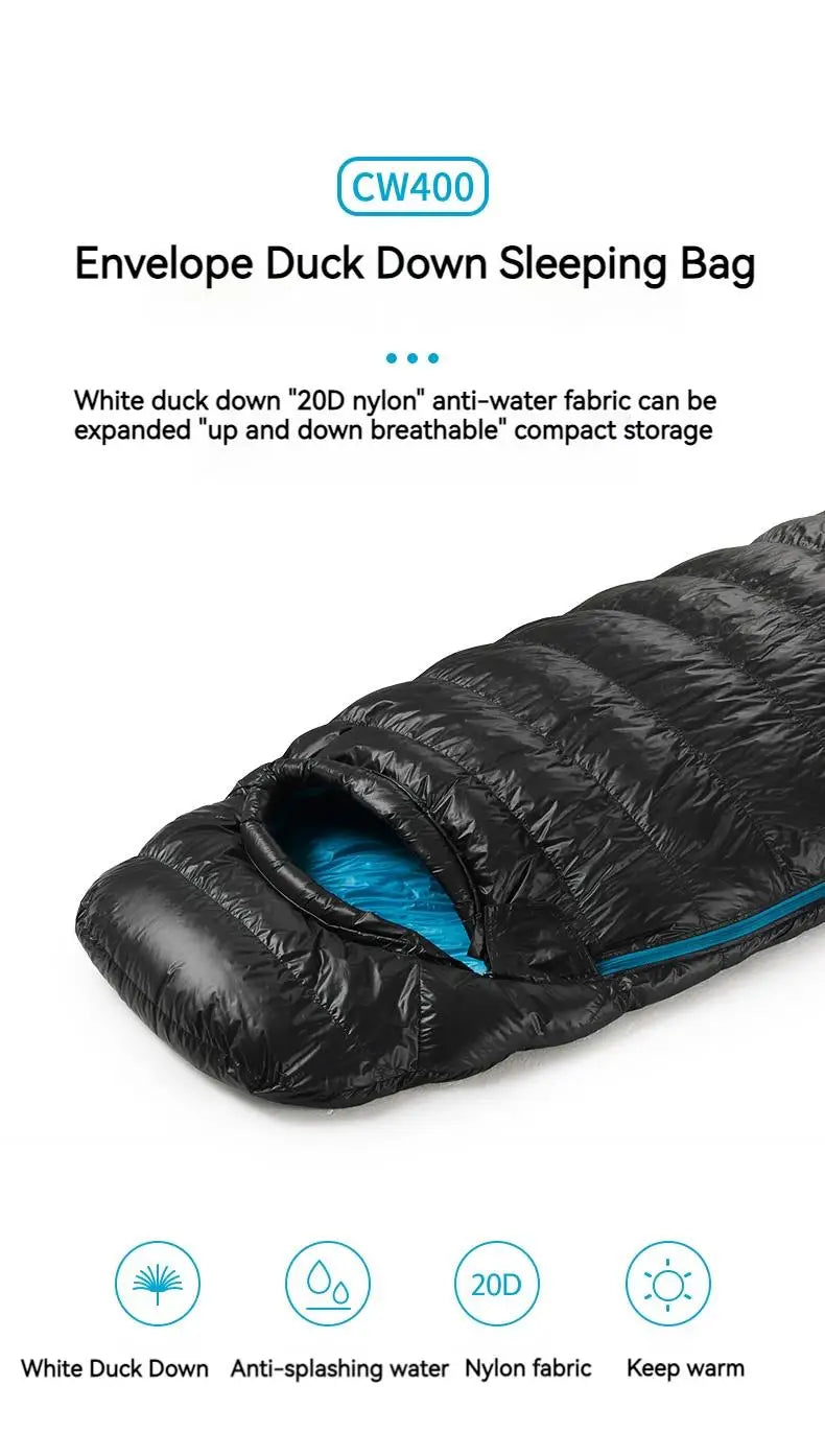 Naturehike Outdoor Duck Down Sleeping Bag Ultralight Portable 0°C~5°C Winter Camping Warm 1 Person Envelope 750FP Sleeping Bag