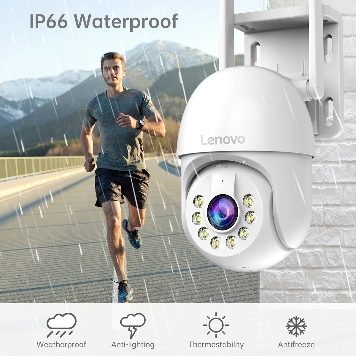 Lenovo 3MP 5MP PTZ WIFI IP Camera Audio CCTV Surveillance Smart Home Outdoor 4X Digital Zoom Color Night vision Waterproof