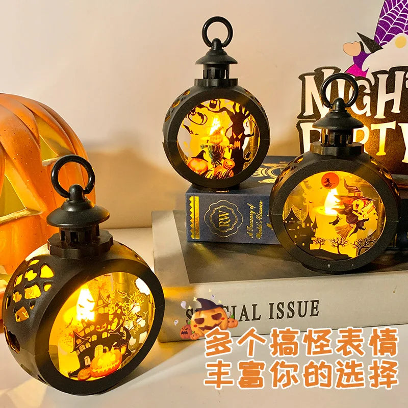 1PC Halloween Decoration Luminous Night Light Led Pumpkin Lamp Electronic Candle Light Ghost Festival Creative Arrangement Props