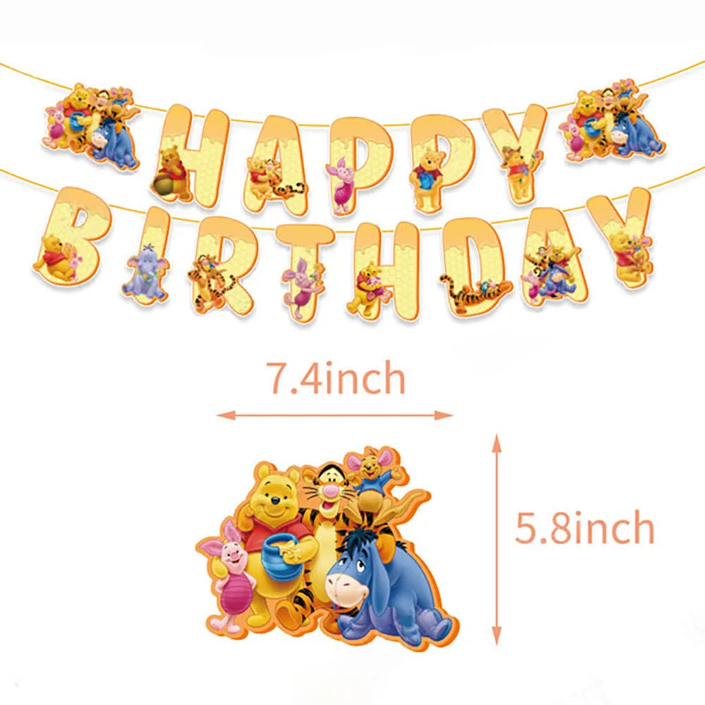 Disney Winnie the Pooh Themed Foil Balloons Set for Kids Birthday Decoration Balloons Wedding Decorations Baby Shower Supplies