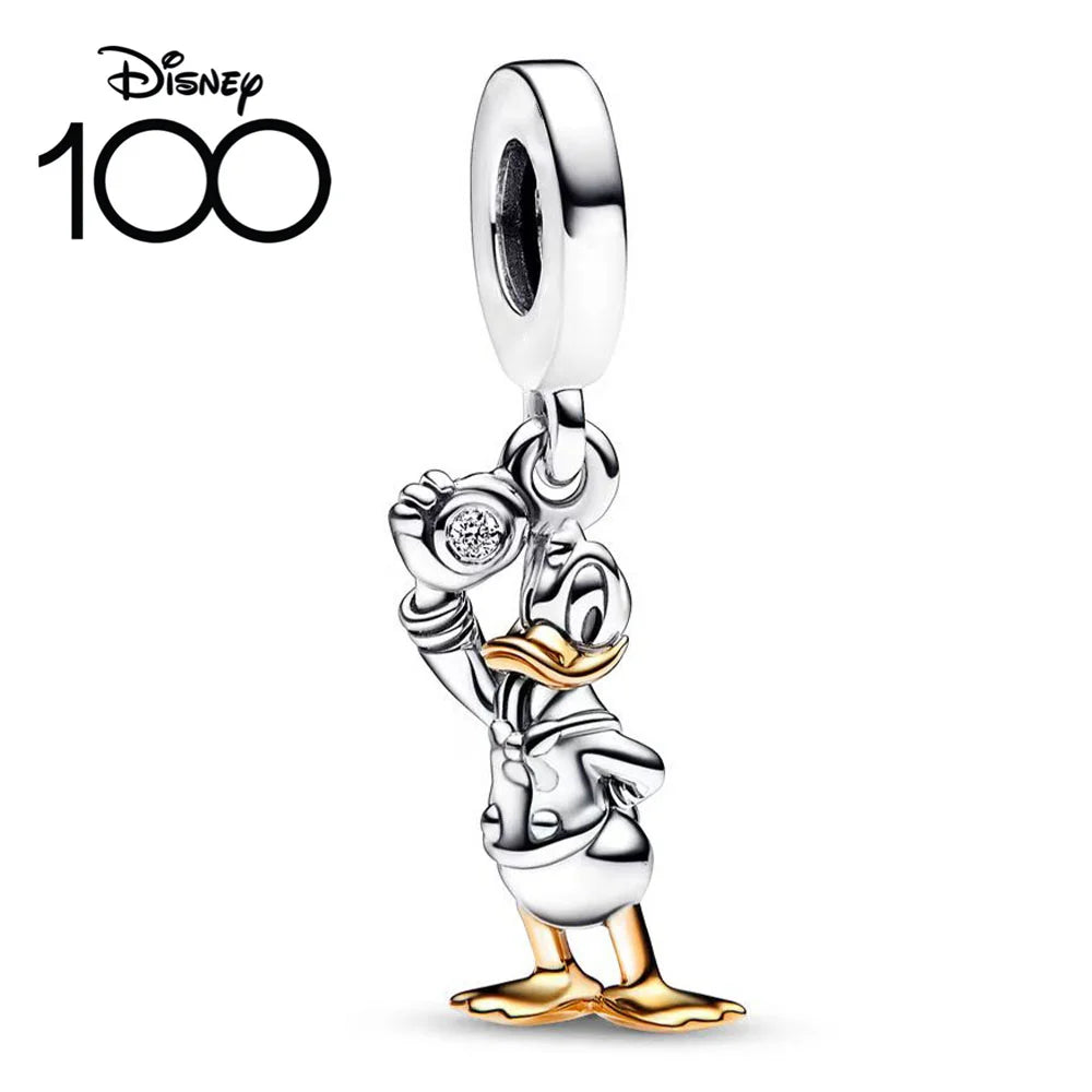 Disney 100th Pumpkin Car Charm Mickey Deer Dumbo Beads For Original Pandora Minnie 925 Silver Bracelet DIY Pendant Charm Jewelry