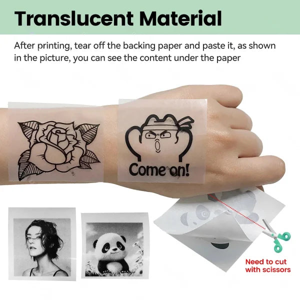 1/2/3/5PCSMini Printer Paper Transparent Thermal Sticker Paper Self-adhesive Printer Paper Printer For Photos Notes 5.7 x 2.5cm