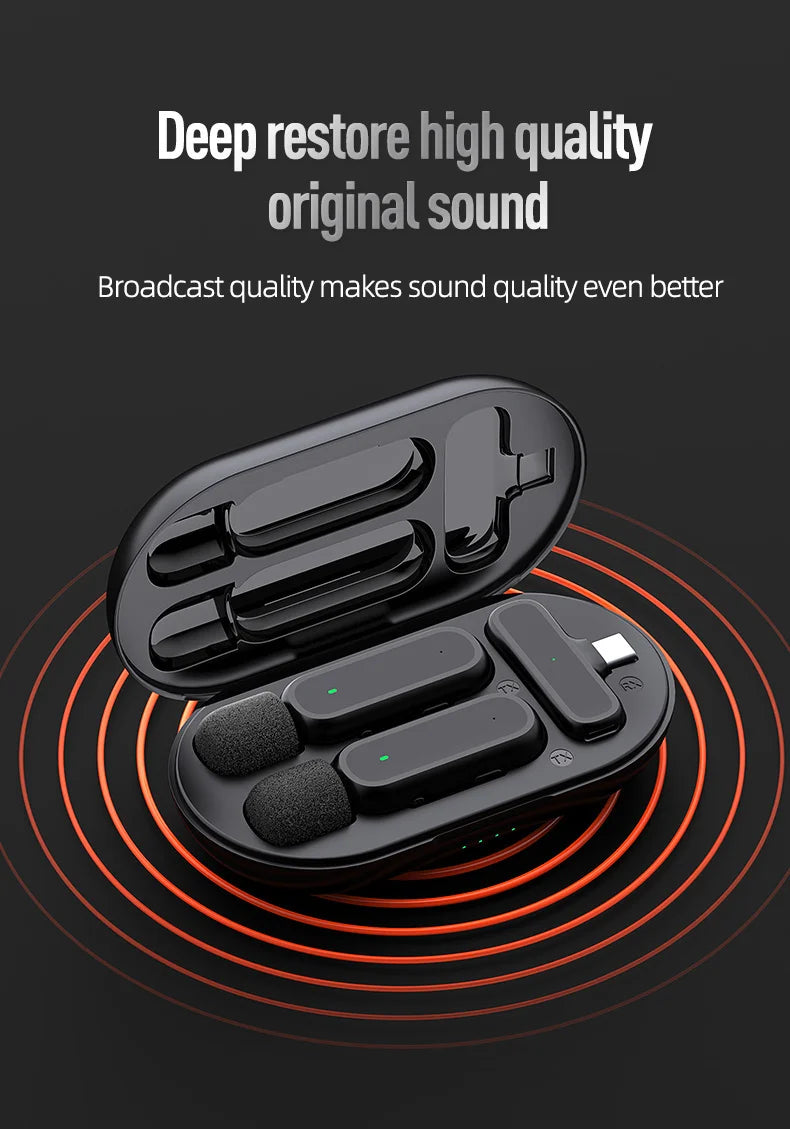 Xiaomi Mijia Wireless HD Radio Live Microphone Noise Cancel Dual Mic 20 Meters for Mobile Phone Tiktok Short Video Recording