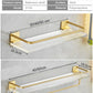 DOOKOLE Bathroom Floating Shelves Gold, Wall Mounted Storage Shelves with Towel Bar for Bathroom, Kitchen, Bedroom