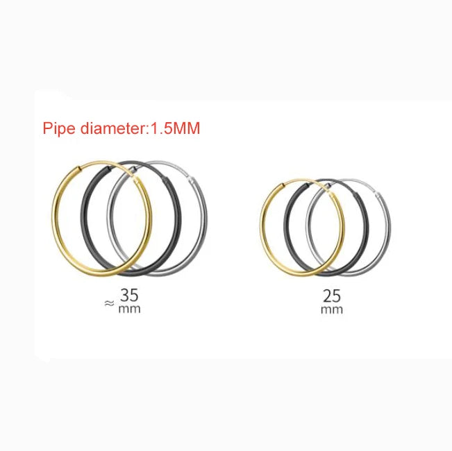 SOFTPIG Real 925 Sterling Silver 1.2/1.5mm Wire Diameter Large Hoop Earrings for Women Trendy Fine Jewelry Geometric Accessories