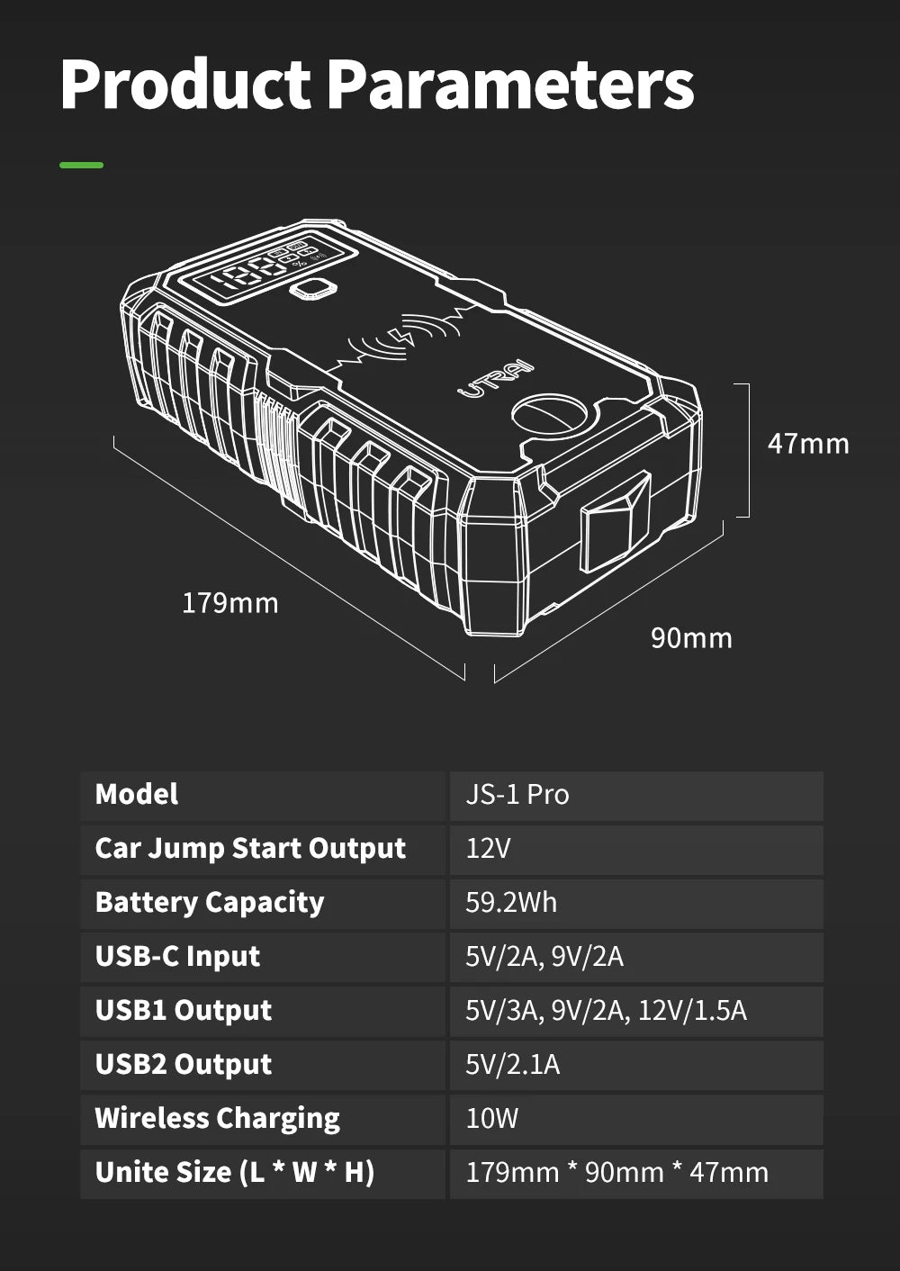 UTRAI Power Bank  2500A Jump Starter Portable Charger Car Booster 12V Auto Starting Device Emergency Car Battery Starter