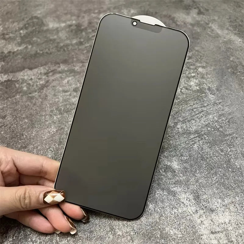 隐私磨砂 9H 钢化玻璃适用于 iPhone 16 15 14 Plus 13 12 mini 11 Pro X XR XS Max SE 2020 防窥磨砂屏幕保护膜