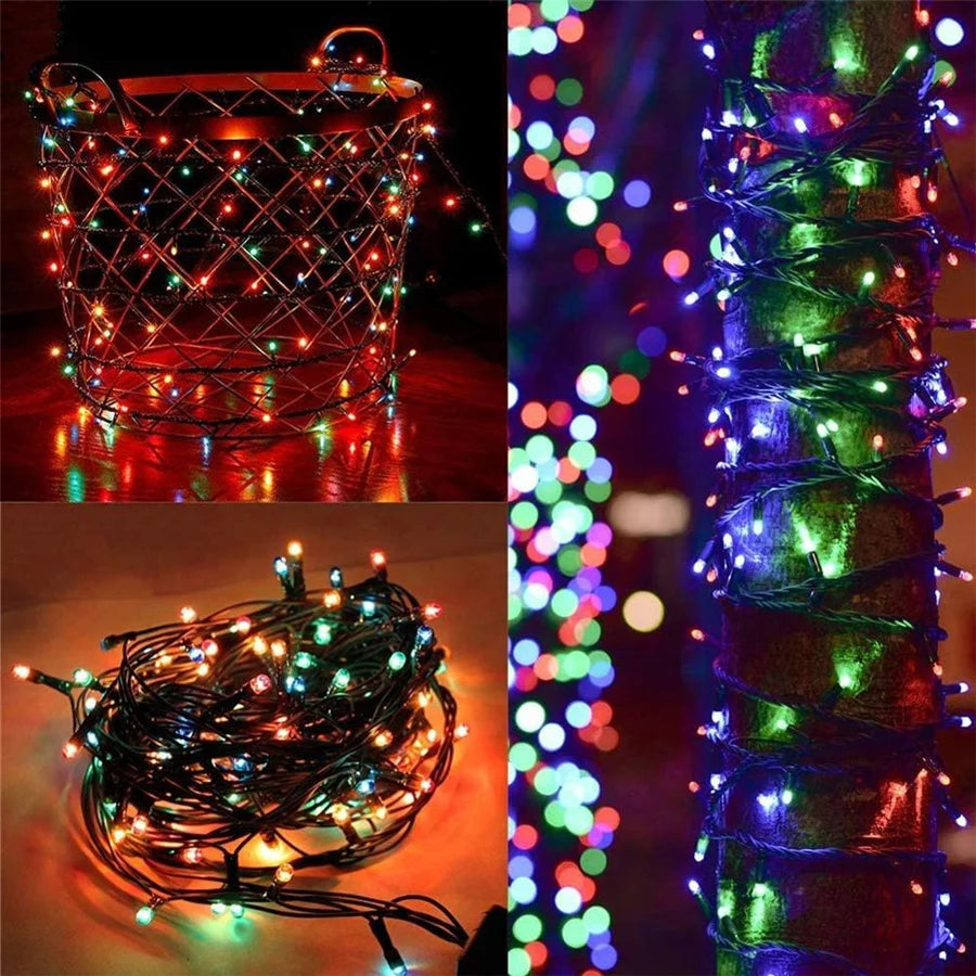 20M 30M 50M Waterproof LED String Lights Outdoor 8 Modes Christmas Garland Fairy Lights for Garden Party Wedding Xmas Tree Decor