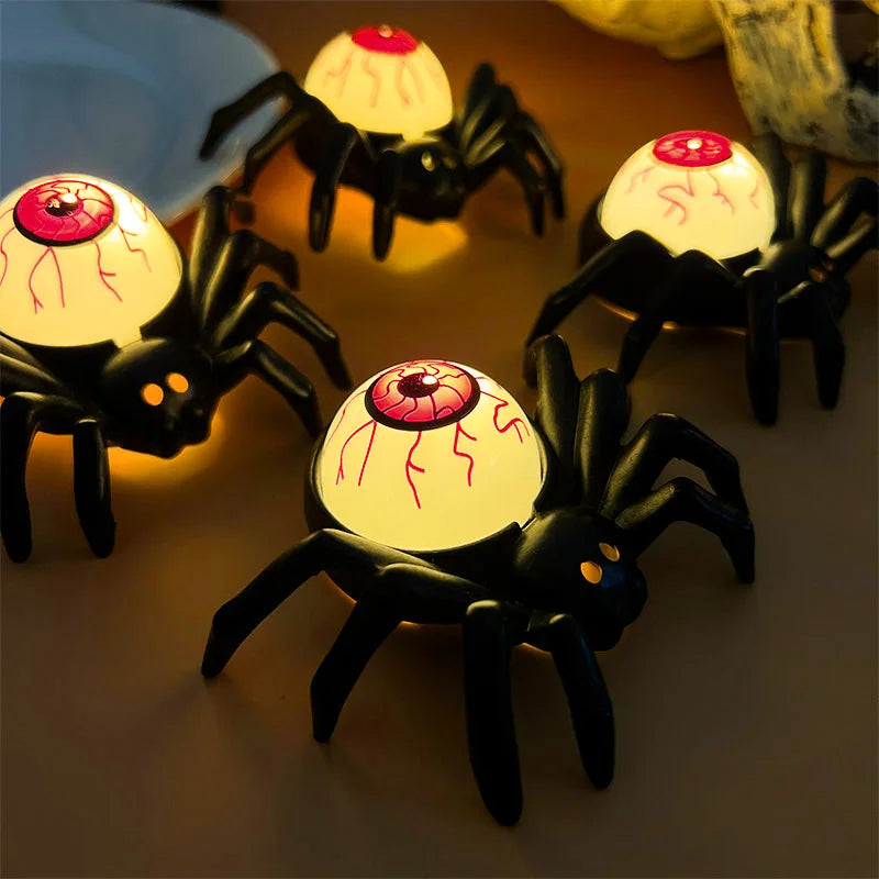 Halloween LED Candle Light Glow Spider Skull Lamp for Halloween Party Home Bar Decoration Haunted House Horror Props Ornament