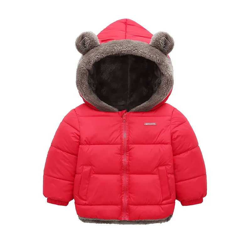 Girls Boys Autumn Down Coats Kids Winter Warm Hooded Jackets New Children Thicken Fashion Outerwear Casual Lamb Fleece Clothing