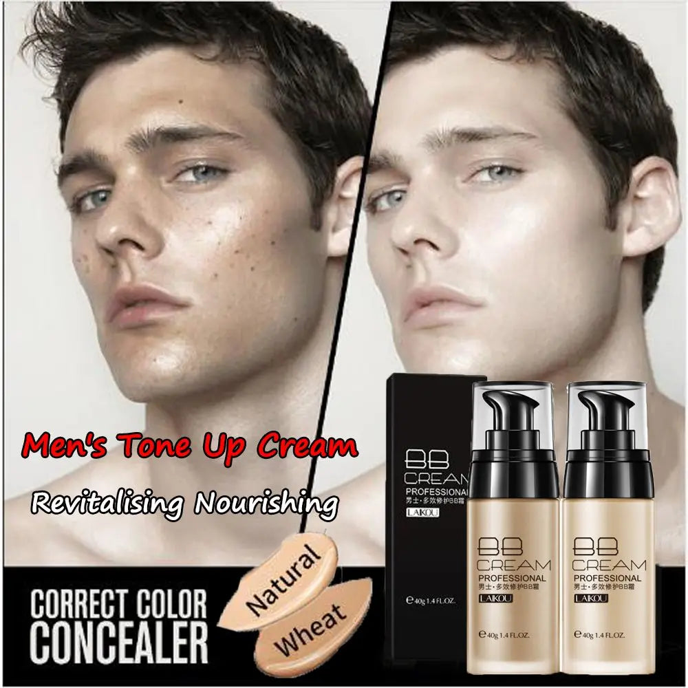 BB Cream for Men Full Coverage Facial Concealer Long Lasting Makeup Foundation Waterproof Men BB Liquid Foundation Cosmetics