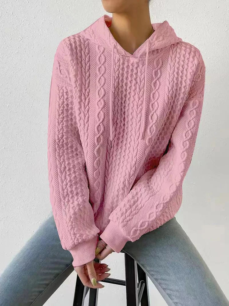 Autumn Winter Hoodies Women Casual Long Sleeve Tops Loose Pink Sweatshirt Korean Fashion Pullovers New In Hoodies & Sweatshirts