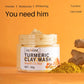 Turmeric Mud Mask Facial Purification Deep Cleansing Brightening Moisturizing Oil Control Beauty Anti-Acne Face Mask Skin Care