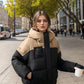 YJKDYK 2024 Winter Women's Cotton Jacket Female Contrast Hooded Thicken Warm Parkas Coats Top Women Street Fashion Jacket