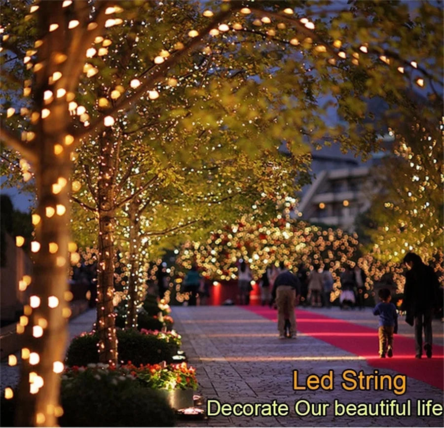 Outdoor 8 Modes 50M 500 LED Christmas Fairy String Lights for Party Wedding Garland Xmas Tree Garden Decoration Holiday Lighting