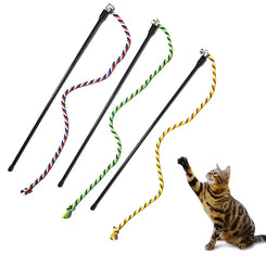 Cat Toy Interactive Teasing Rod with Rope for Cats to Chew and Chase Kitten Teaser Toy Pet Cats Wand Toys Stick Toy