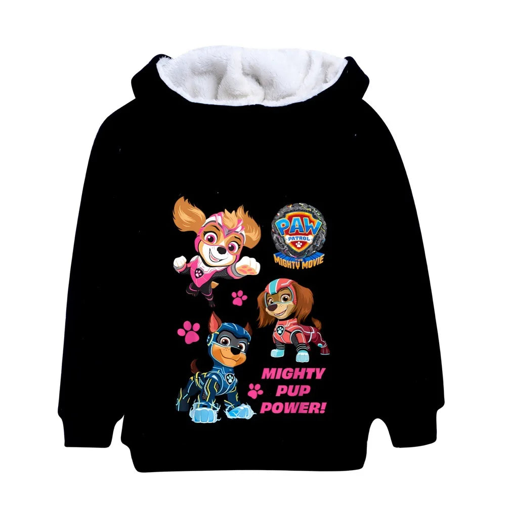 Paw Patrol Thicken Clothes Kids Autumn Hooded Sweatshirts Baby Girls Zipper Jackets Toddler Boys Long Sleeve Coats