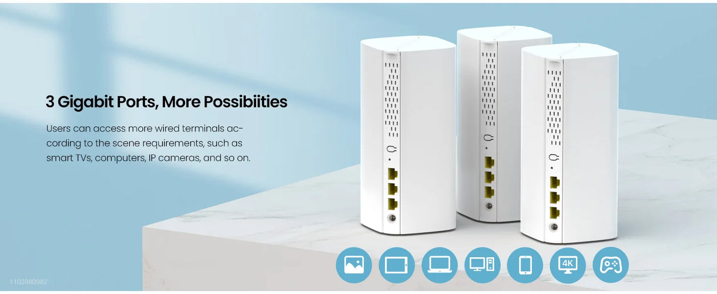 Tenda AX3000 WiFi6 Mesh 系统 EM/MX12 无线路由器 Wi-Fi6 Mesh WiFi 路由器，覆盖范围高达 7000 平方英尺。Wifi 范围扩展器 WIFI 6 Mesh