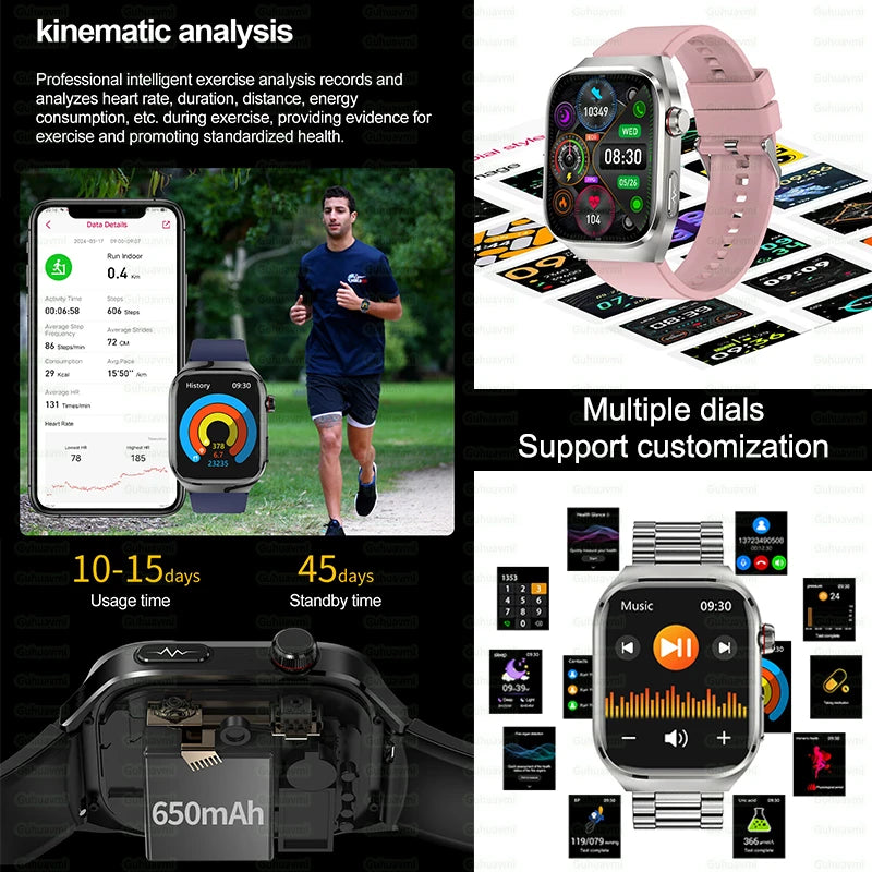 Advanced Smartwatch – Multi functional Health & Fitness Tracker with AMBLED Touchscreen, Wireless Charging, ECG, Blood Oxygen & More