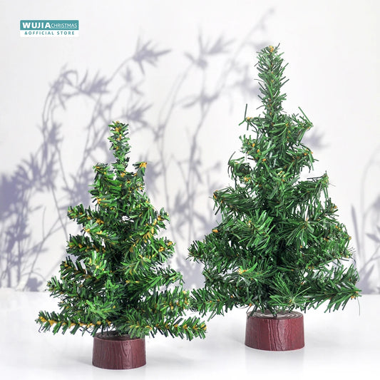 20/25/30/40cm Artificial Christmas Tree Desktop Decor Simulation Small Pine Tree Home Noel Navidad Ornaments New Year Kids Gifts