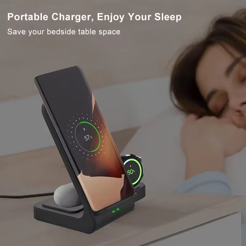 Wireless Charging Station 3 in 1 Fast Charging Station for Samsung Galaxy S23 S22 Ultra Wireless Charger for Galaxy Watch  5 Pro