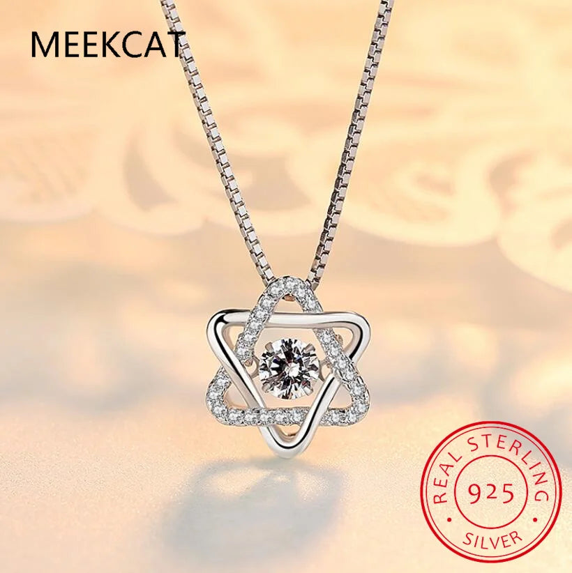 Mothers Days Gifts Star Of David 3ct Moissanite Necklace Pendant For Women Certified Silver 925 Jewelry 2023 Trending MP