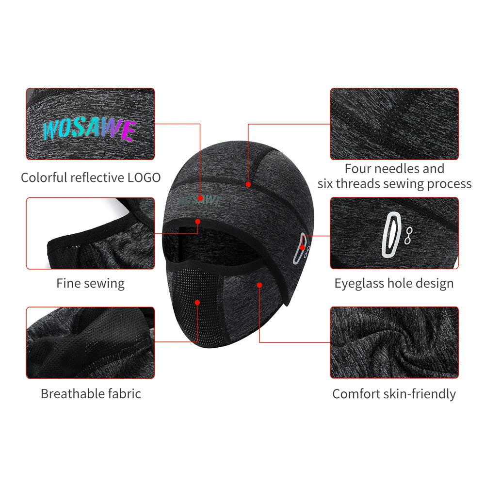 WOSAWE Summer Outdoor Cycling Balaclava Full Face UV Protection Quick Off Mask Motorcycle Hood Moisture Wicking Sports Caps