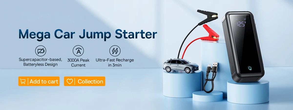 Baseus 2000A Emergency Jump Starter 20000mAh Power Bank Car Start Booster Device for Petrol Diesel Car Battery Starting