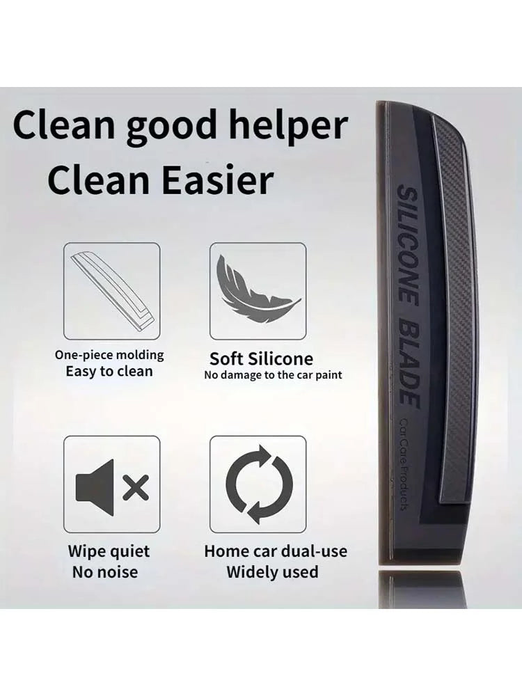 1pc Non-Scratch Wiper, Soft Silicone Handy Squeegee, Car Glass Window Water Scraper, Drying Blade Clean Scraping Film Wiper, Car