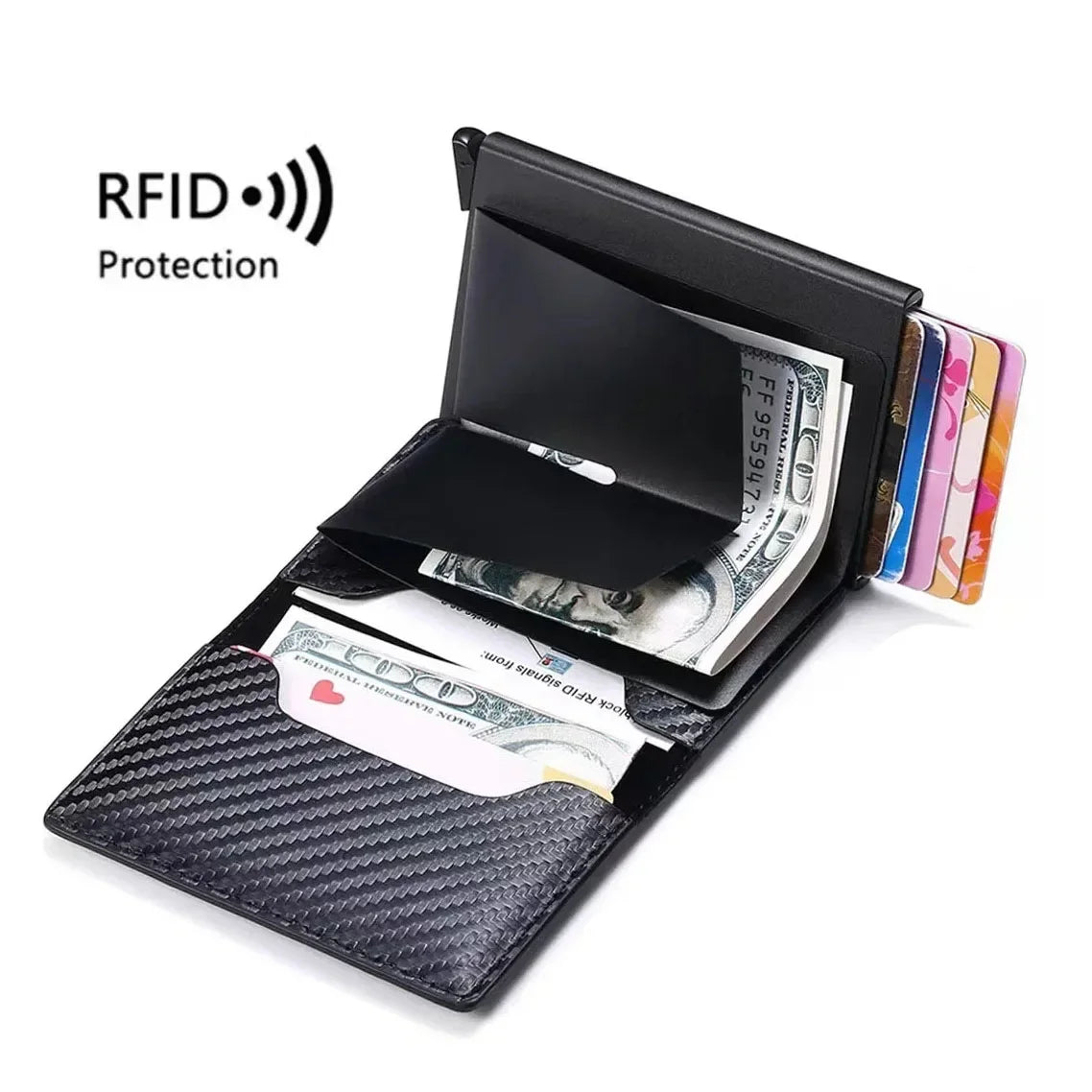 Men Smart Wallet Credit Bank Card Holder Fashion Purse Aluminum Alloy Business Casual Mini Wallet Brand Purse