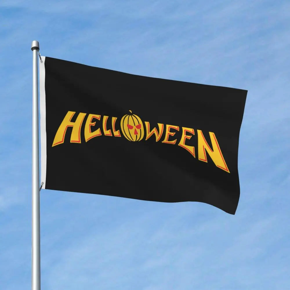 لافتة جديدة من Helloween ذات وجهين، علم النسيم، علم الحديقة، علم زخرفي، لافتة حفلات، 3 × 5 أقدام (90 × 150 سم)