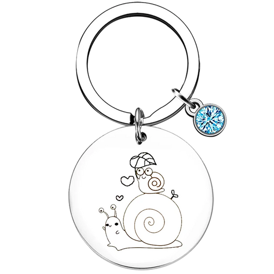 New Snail mom and baby Key Chain Ring Animal Snail keychains pendant best snail mom Gift