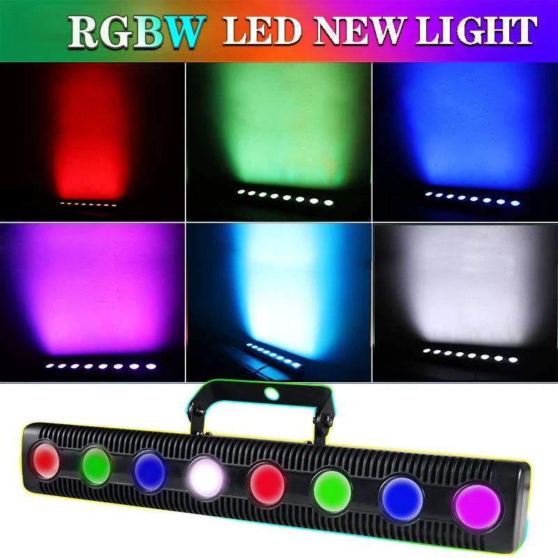 8 مصابيح LED RGBW 4IN1 DMX جدار غسيل مصباح DJ Disco Party Par تأثير ضوء المسرح للرقص بار عطلة الزفاف عيد الميلاد هالوين تزيين