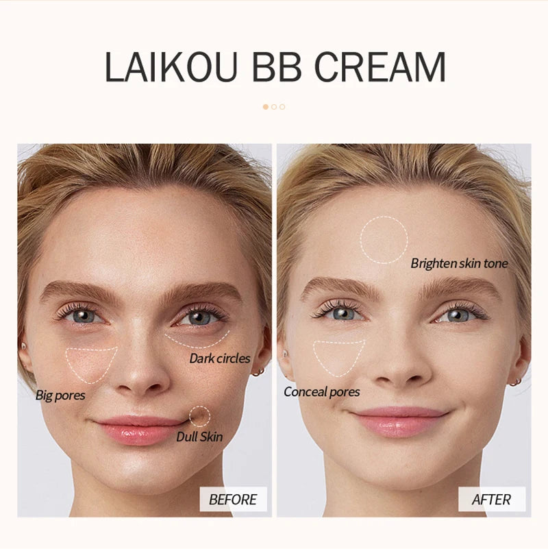 BB Cream Concealer Whitening Brighten Face Foundation 18 Hours Long Lasting Waterproof Moisturizing Makeup Korean Cosmetics 1PCS